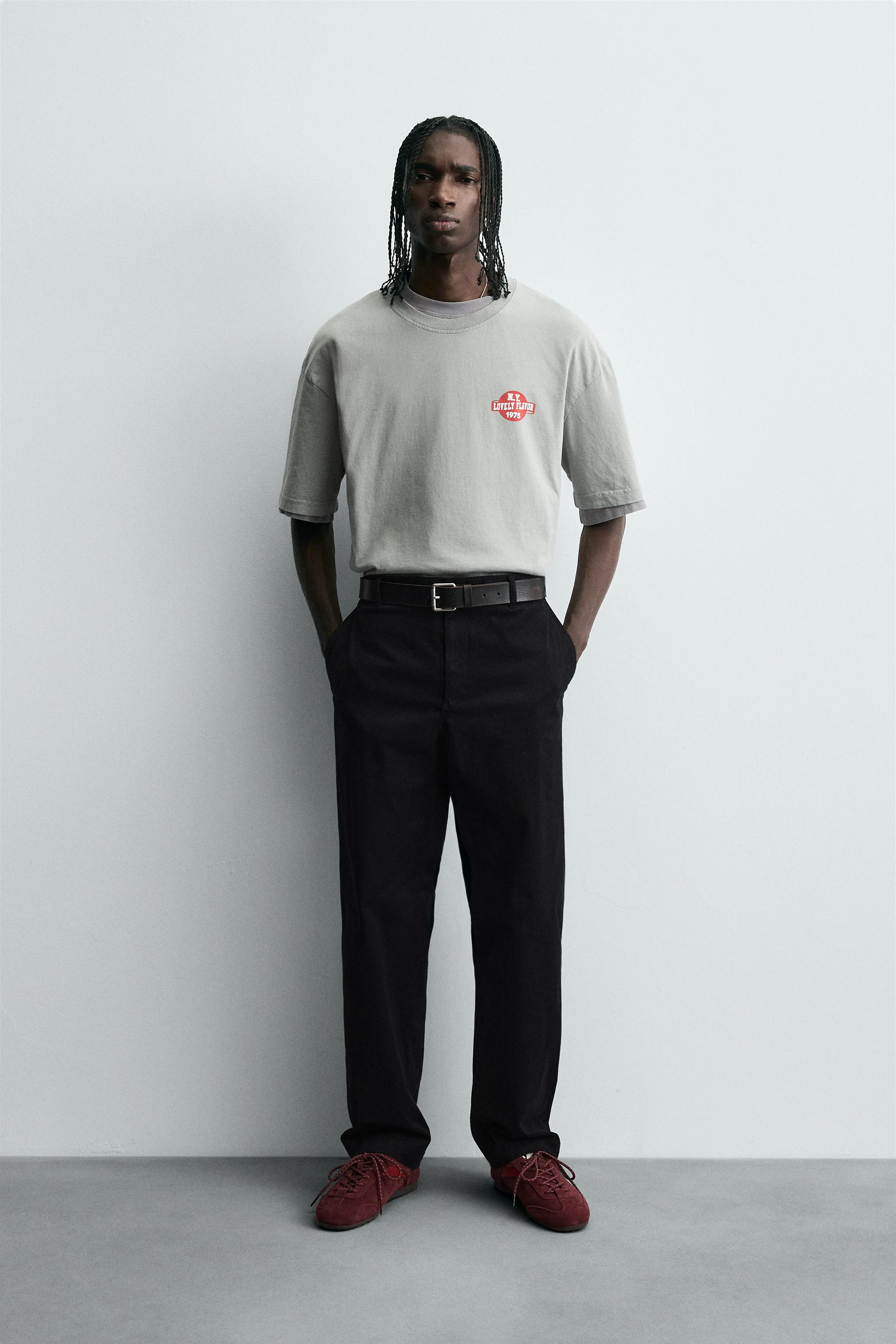 T-SHIRT LAVÉ À IMPRIMÉ BIMATIÈRE